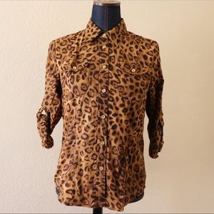 Jones New York Leopard Button-Up